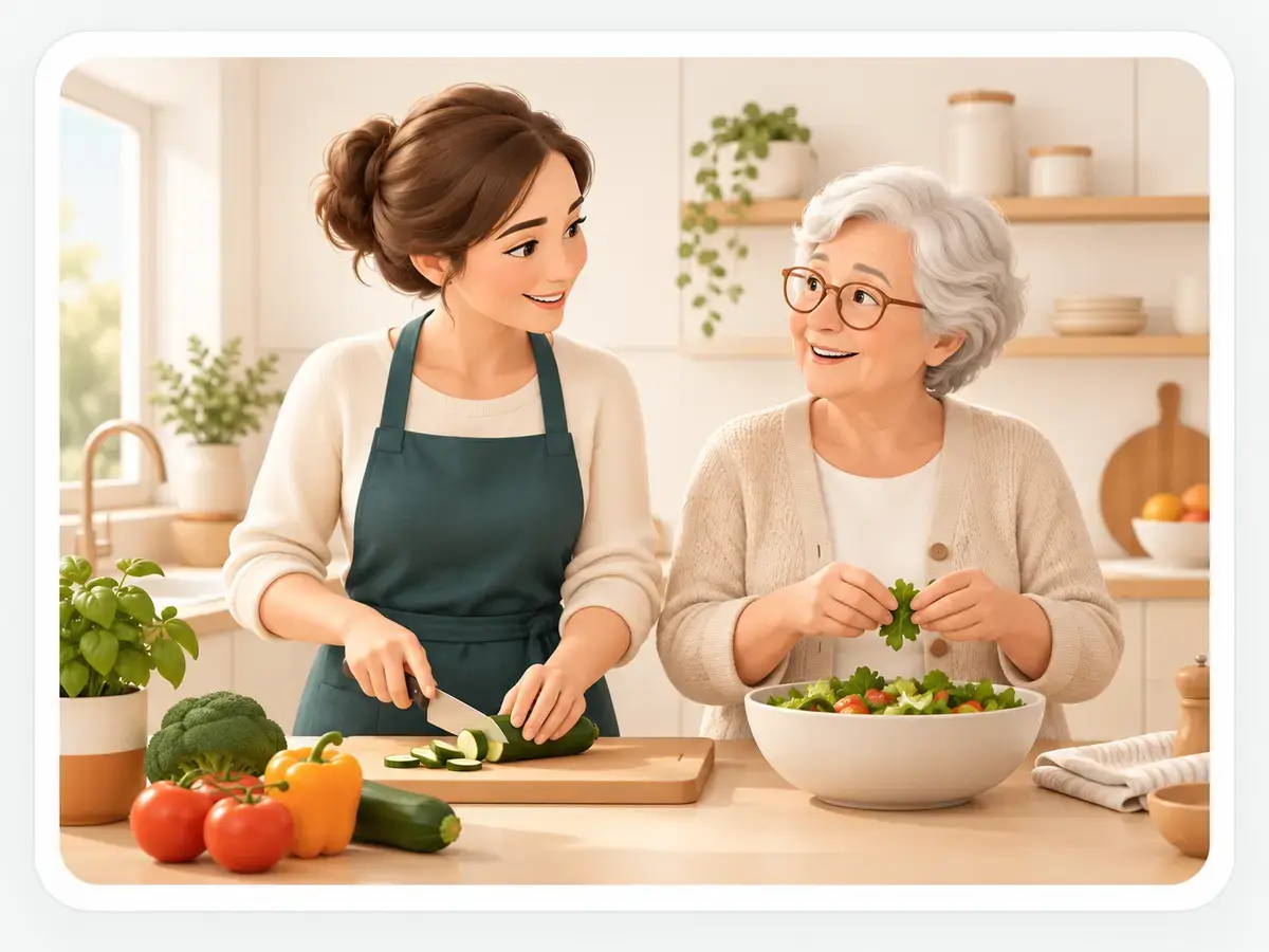 Préparation conviviale d’un repas à domicile